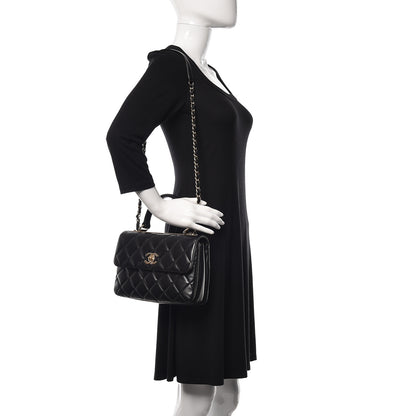 Chanel Lambskin Quilted Small Trendy CC Dual Handle Flap Bag Black 2 of 13