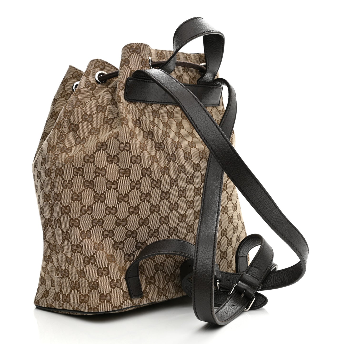 Monogram Dollar Calfskin O Drawstring Backpack Beige Ebony Testa di Moro Dark Chocolate