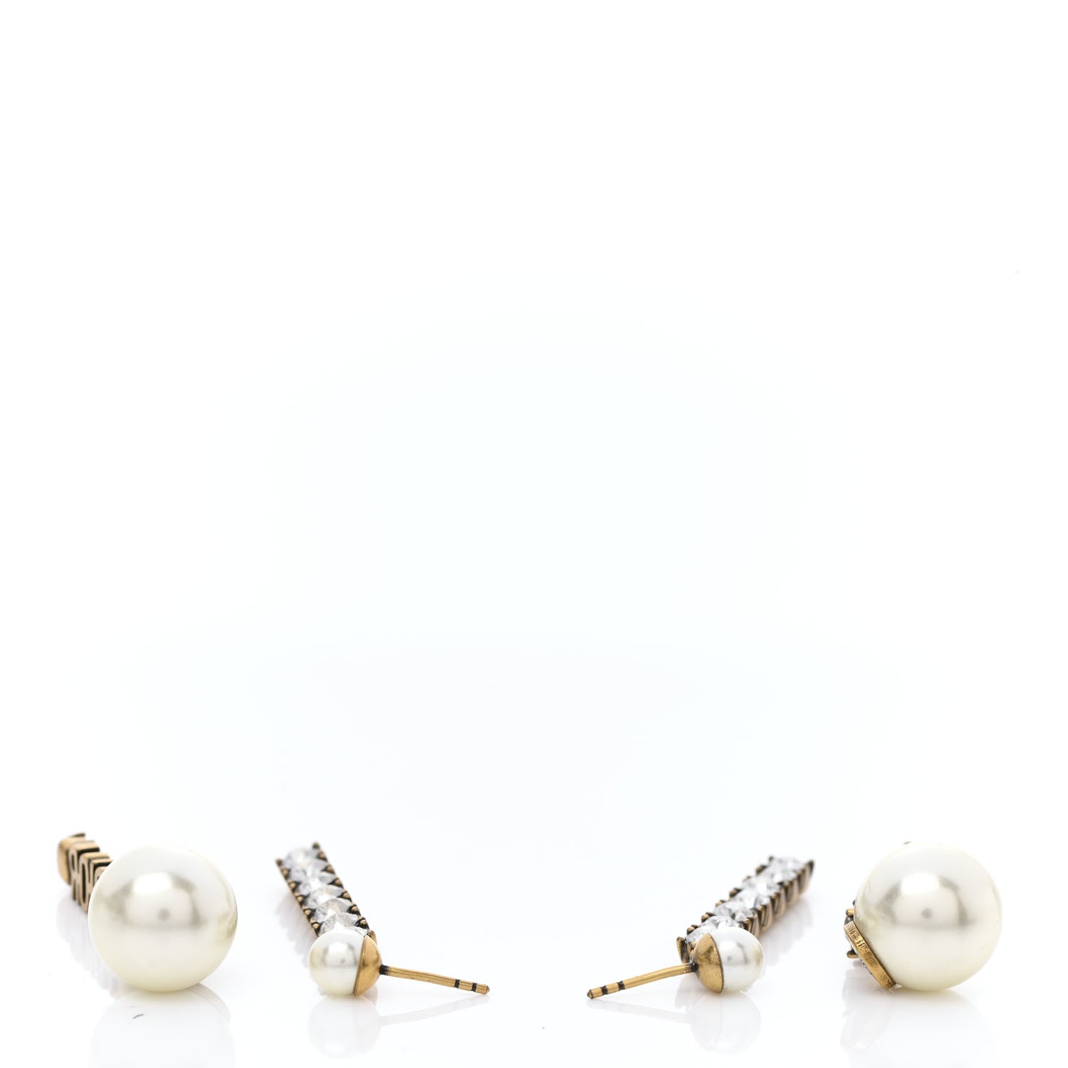 Christian Dior Pearl Crystal J'Adior Tribales Earrings Antique Gold 3 of 4