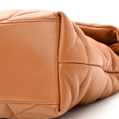 Saint Laurent Lambskin Quilted Medium Loulou Puffer Monogram Chain Satchel Miel Dark 10 of 10