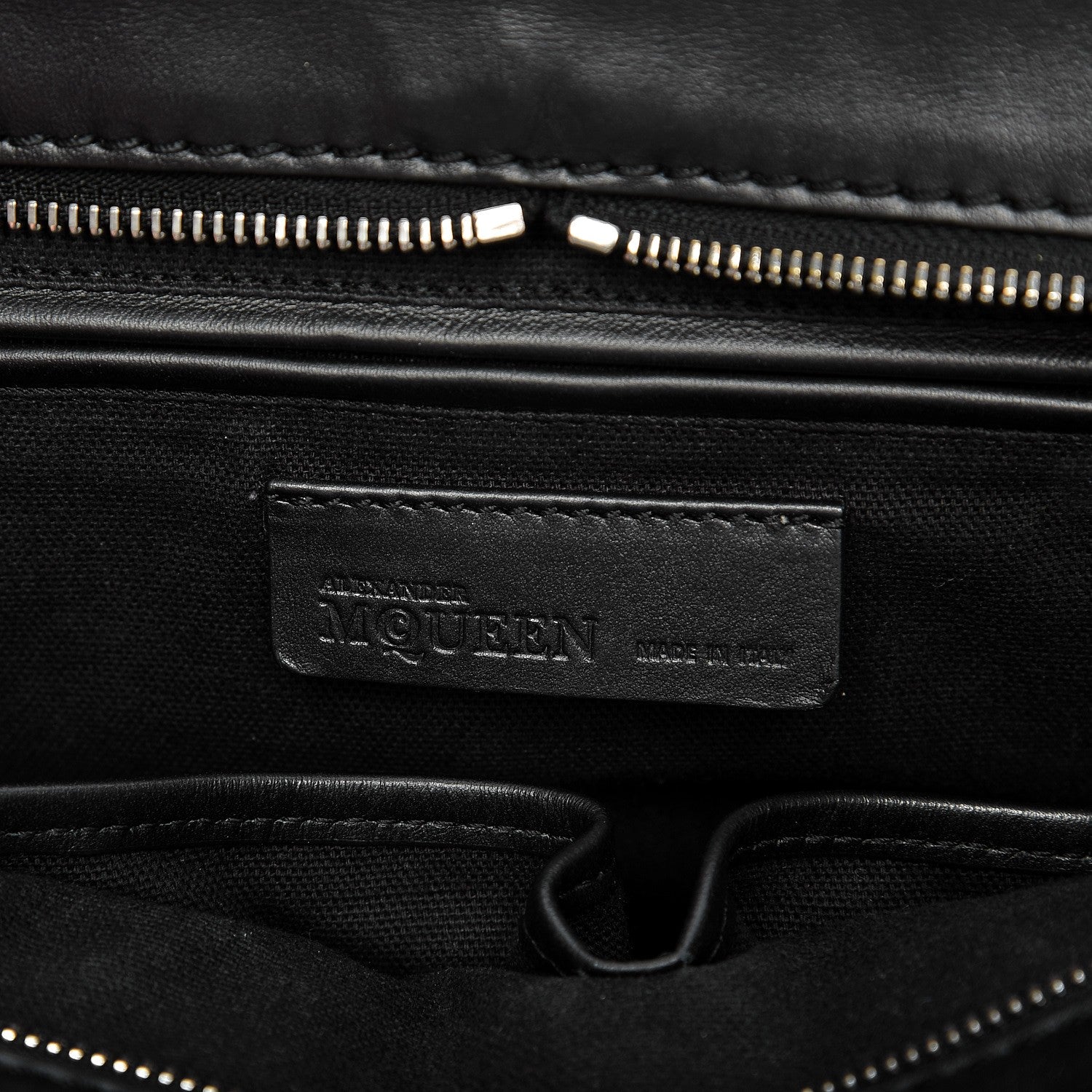 Alexander McQueen Calfskin Small Studded Padlock Zip Around Tote Black 7 of 11