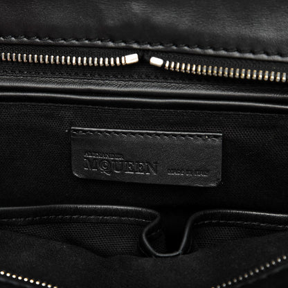 Alexander McQueen Calfskin Small Studded Padlock Zip Around Tote Black 7 of 11