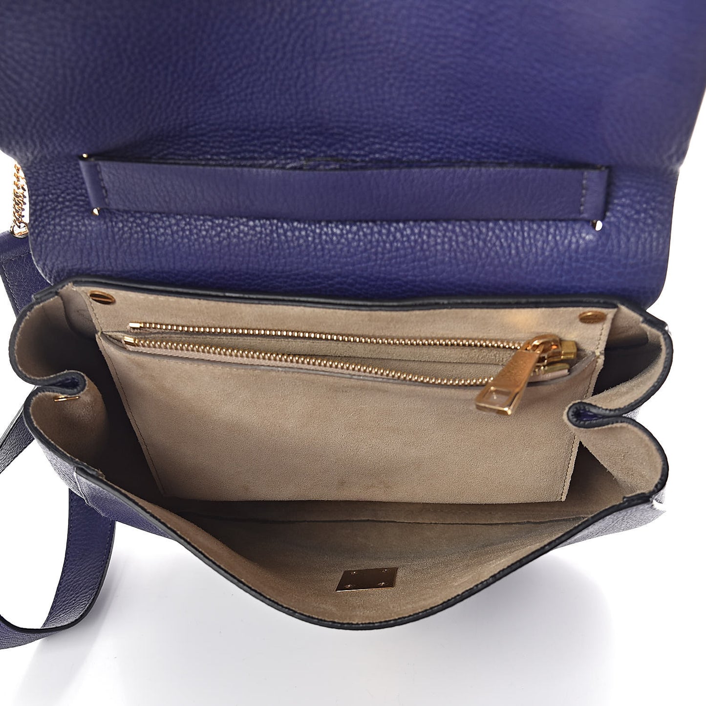 Grained Lambskin Large Drew Shoulder Bag Storm Blue
