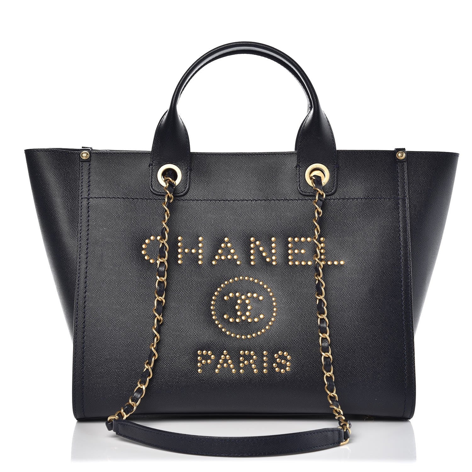 Chanel Caviar Small Studded Deauville Tote Blue 1 of 8