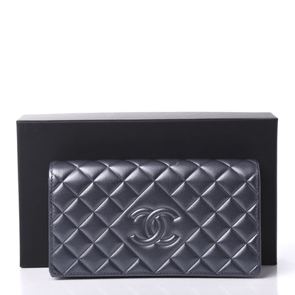 Chanel Calfskin Quilted Large Diamond CC Flap Wallet Dark Silver 11 of 11
