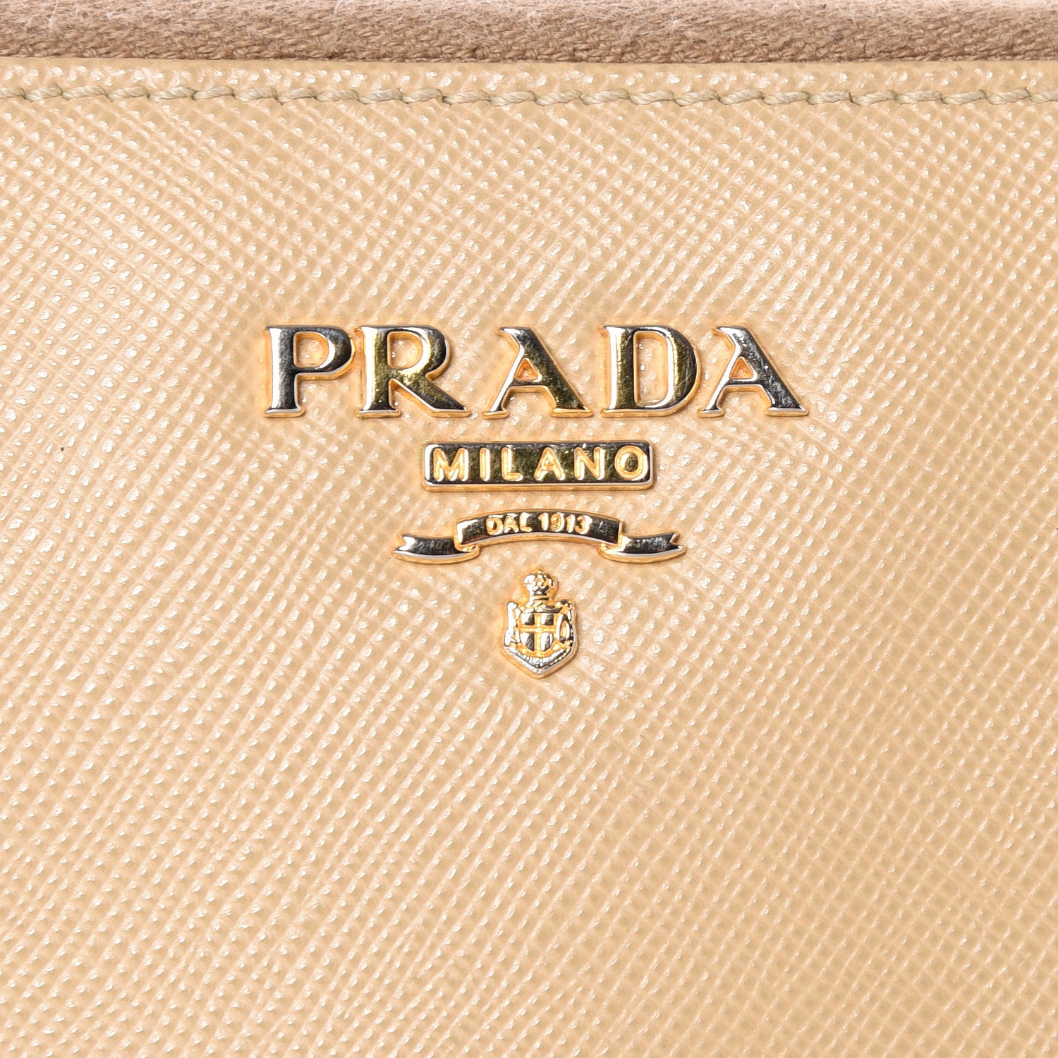 Prada Saffiano Metal Zip Around Wallet Sabbia 8 of 8