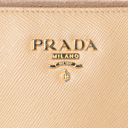 Prada Saffiano Metal Zip Around Wallet Sabbia 8 of 8