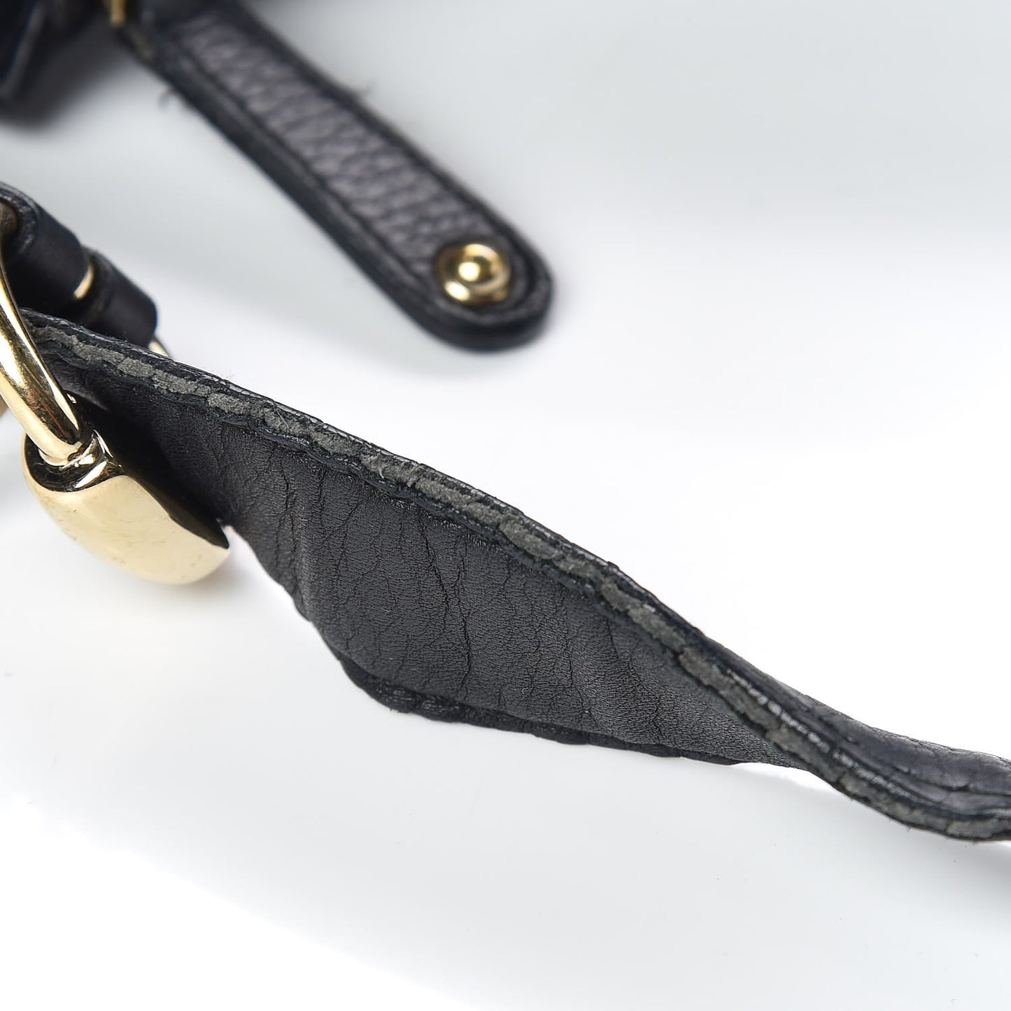 Calfskin Large Horsebit Web Hobo Black