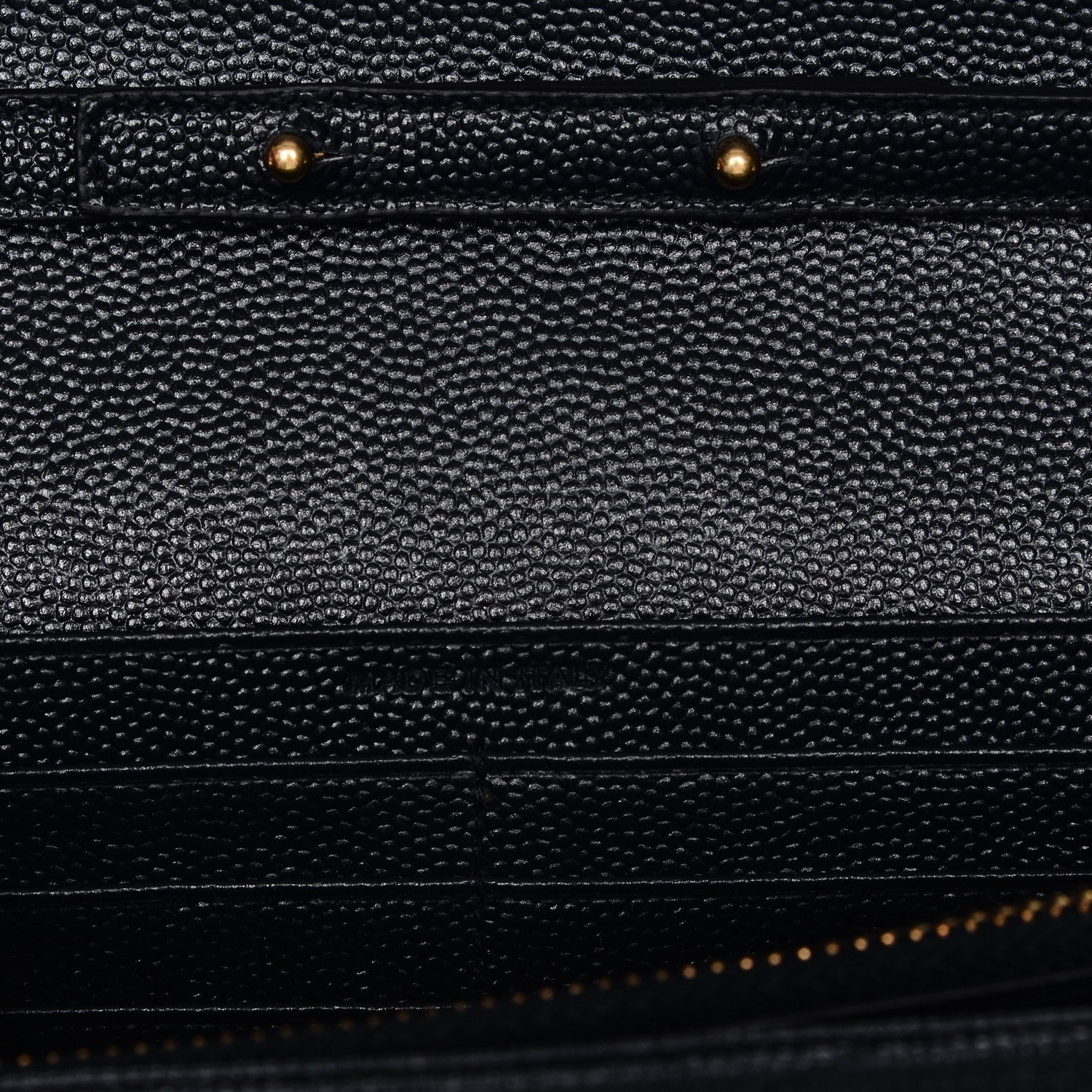 Saint Laurent Grain de Poudre Matelasse Chevron Medium Monogram Chain Wallet Navy 7 of 7