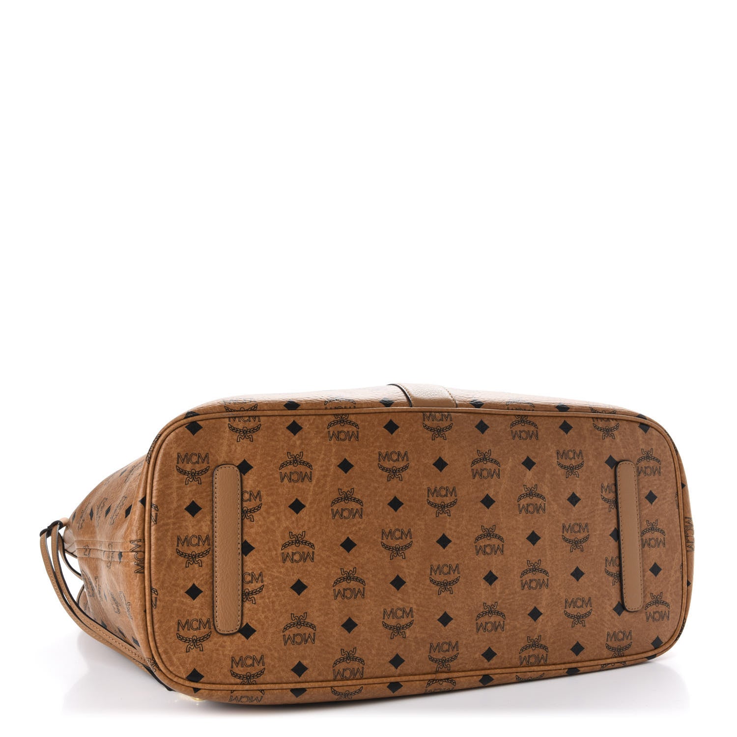 MCM Visetos Large Liz Reversible Shopper Tote Cognac 4 of 15