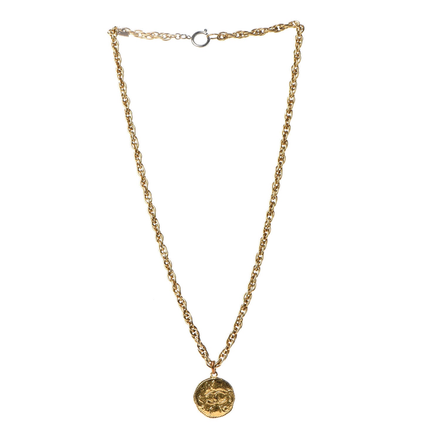 Chanel CC Chain Pendant Long Necklace Gold 5 of 8