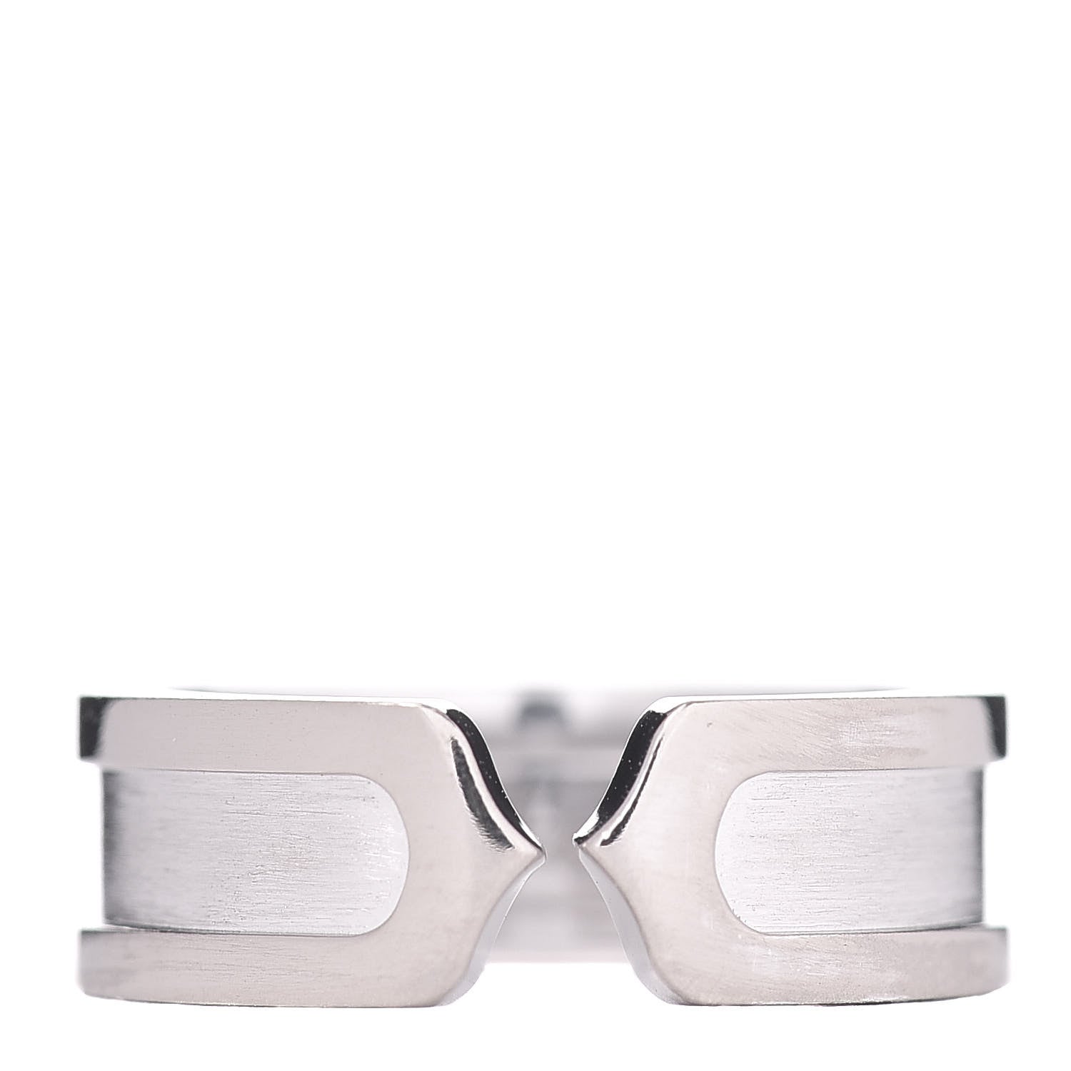 Cartier 18K White Gold 6.5mm C De Ring 51 5.75 1 of 4