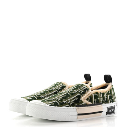 Christian Dior Tapestry Oblique Mens B23 Slip On Sneakers 42 Olive 3 of 10