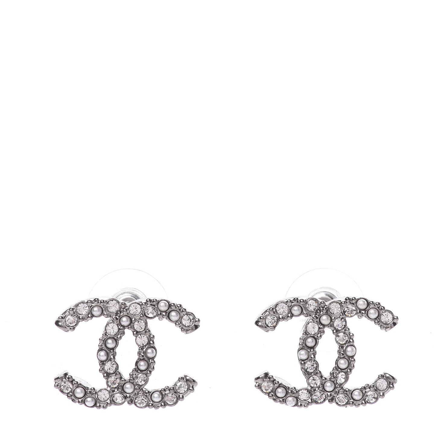 Ruthenium Crystal Pearl Caviar Earrings