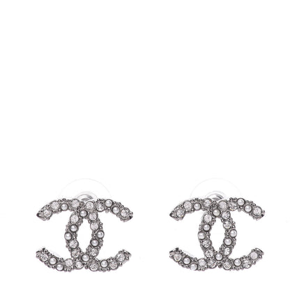 Chanel Ruthenium Crystal Pearl Caviar Earrings 1 of 5