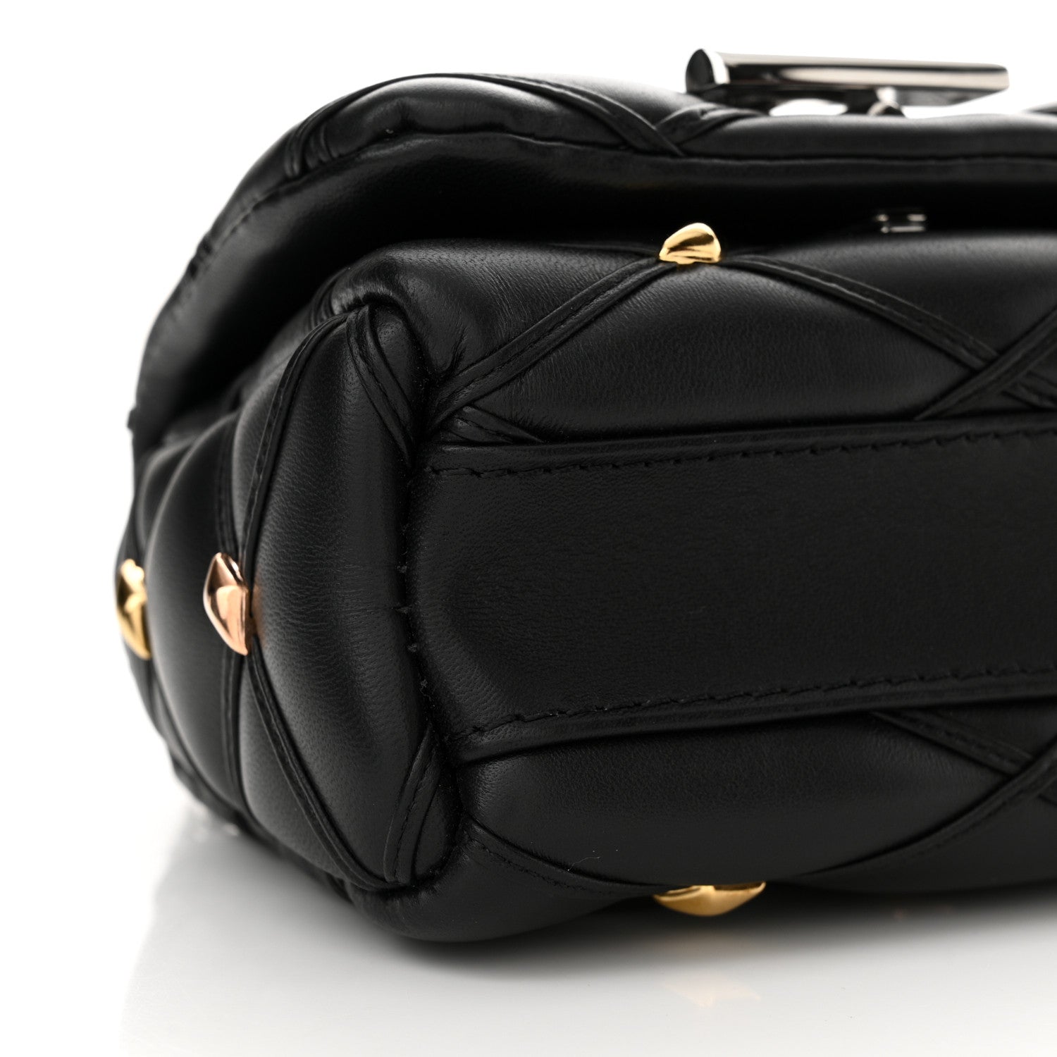 Louis Vuitton Lambskin Malletage Studs Pico GO-14 Black 8 of 9