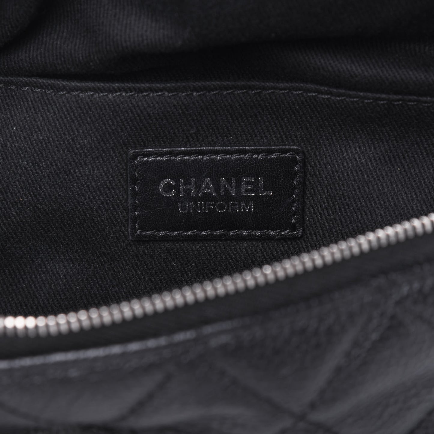 Grained Calfskin Quilted Waist Belt Bag Black