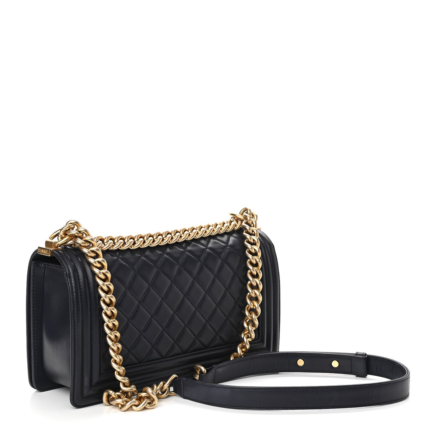 Chanel Lambskin Quilted Medium Boy Flap Dark Navy 3 of 11