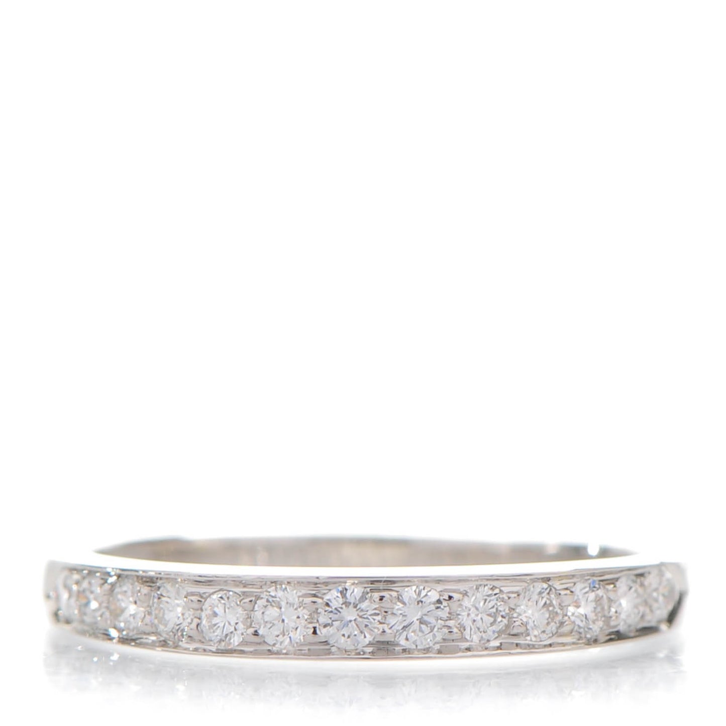 Platinum Diamond Half Circle Wedding Band Ring 6.75