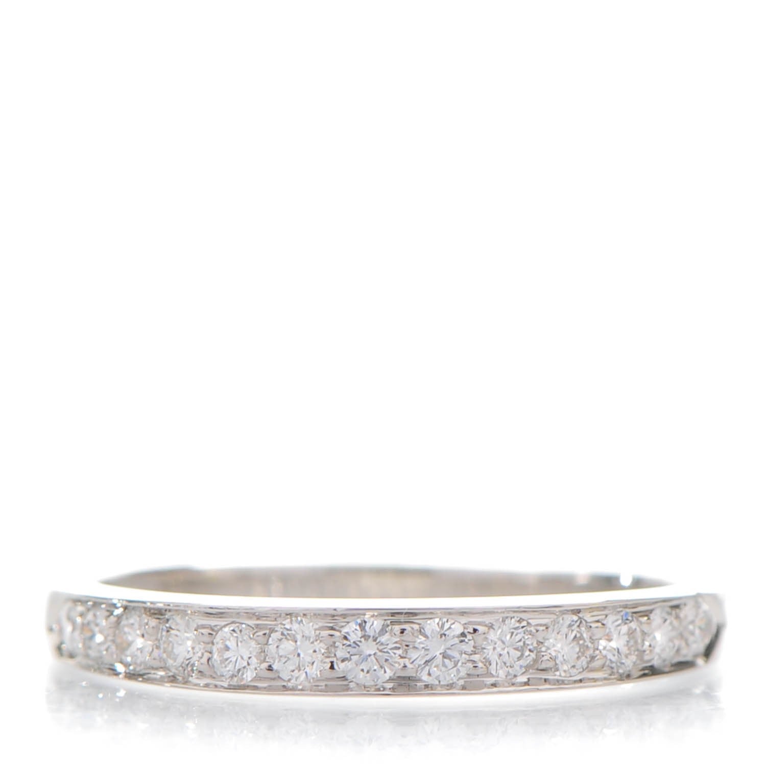 Tiffany Platinum Diamond Half Circle Wedding Band Ring 6.75 1 of 6