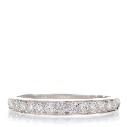 Tiffany Platinum Diamond Half Circle Wedding Band Ring 6.75 1 of 6