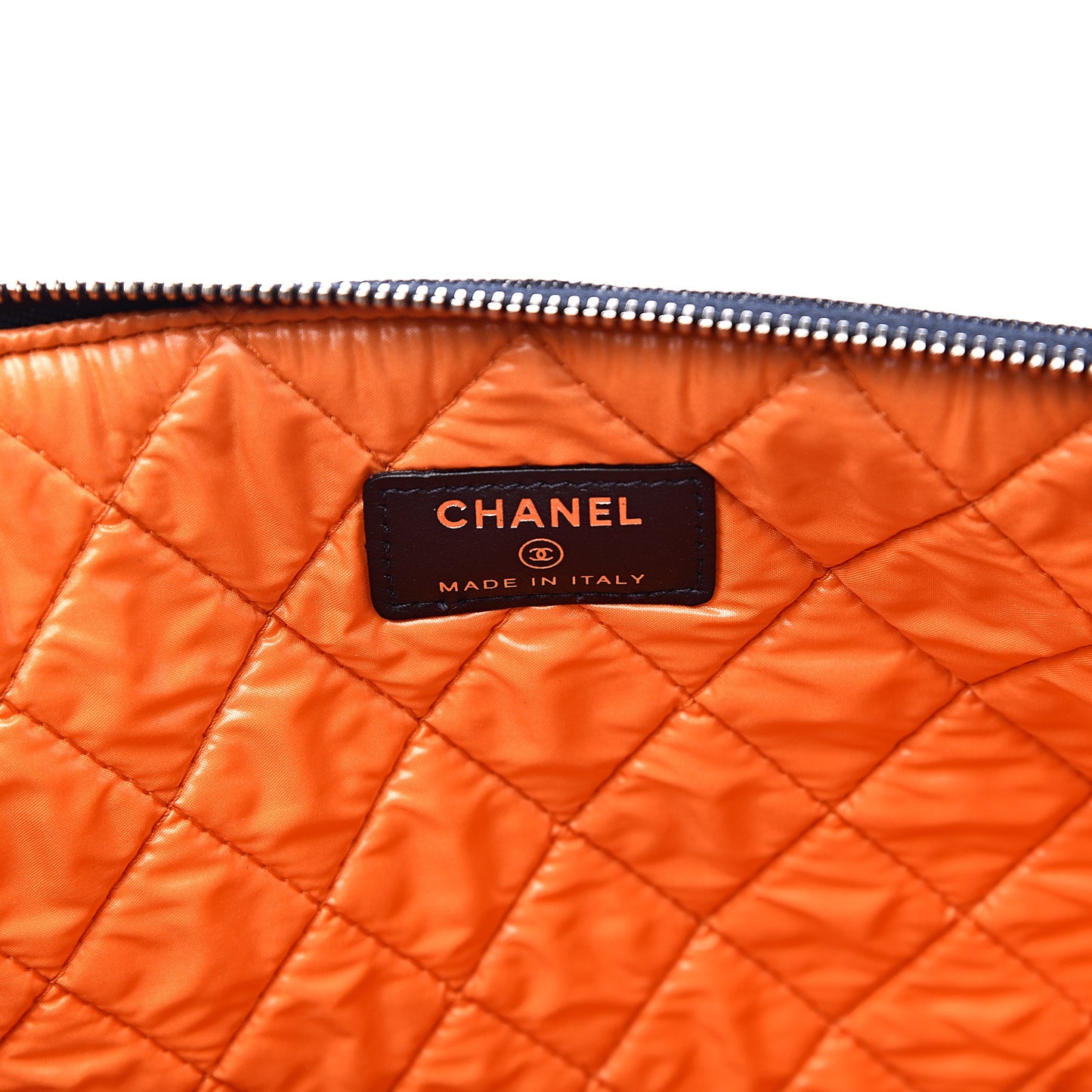 Denim Large Deauville Pouch Clutch Blue Orange