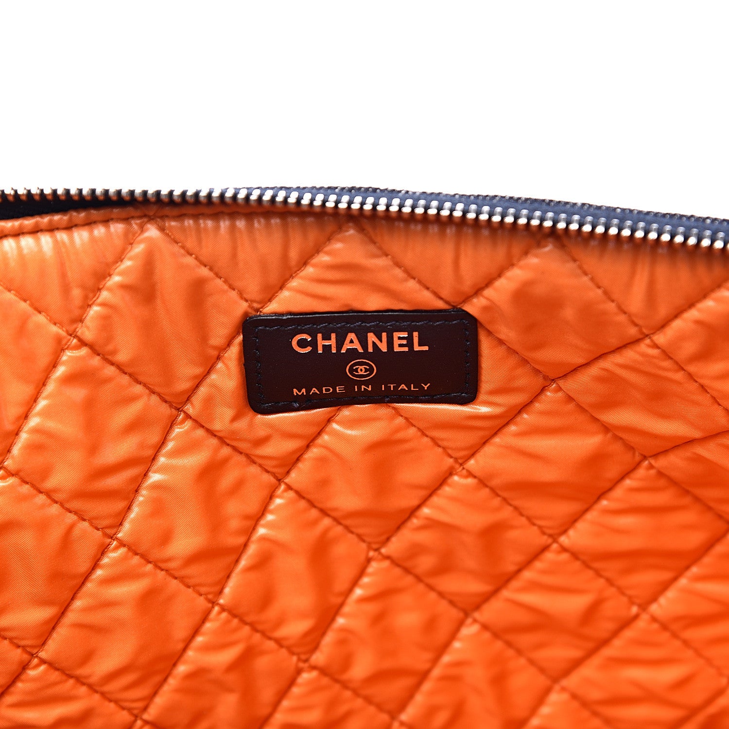 Chanel Denim Large Deauville Pouch Clutch Blue Orange 6 of 8