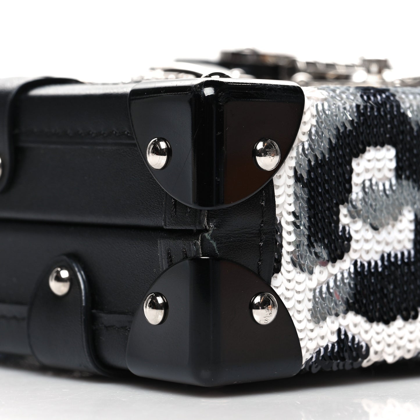 Sequins Leopard Petite Malle Black Gris