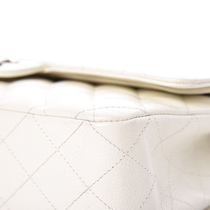 Chanel Caviar Quilted Medium Double Flap White 7 of 13
