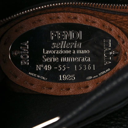Fendi Cuoio Romano Selleria Bi-Color Mini Peekaboo Iconic Satchel Black Mou 6 of 13