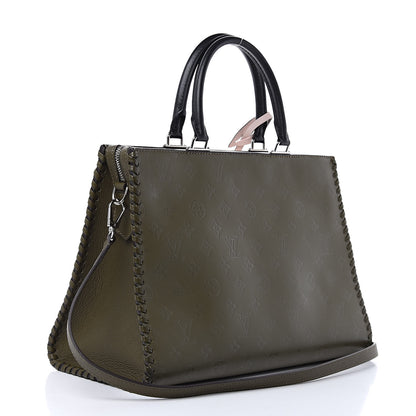 Louis Vuitton Cuir Plume Monogram Very One Zipped Tote Green 3 of 9