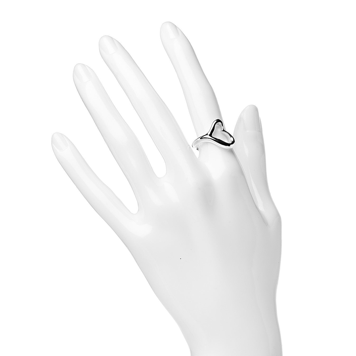 Tiffany Elsa Peretti Sterling Silver Open Heart Ring 51 5.75 2 of 4
