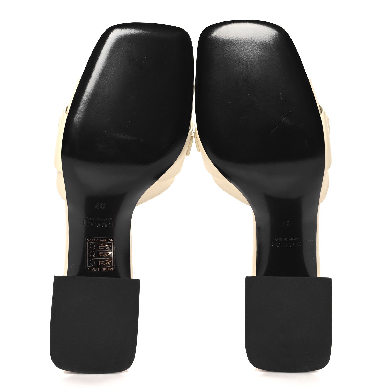 Gucci Calfskin Signoria Sandals 37 New Ivorie 6 of 10