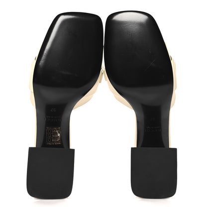 Gucci Calfskin Signoria Sandals 37 New Ivorie 6 of 10