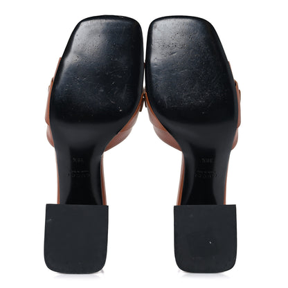 Gucci Calfskin Signoria 75mm Slide Sandals 38.5 Brown 6 of 9