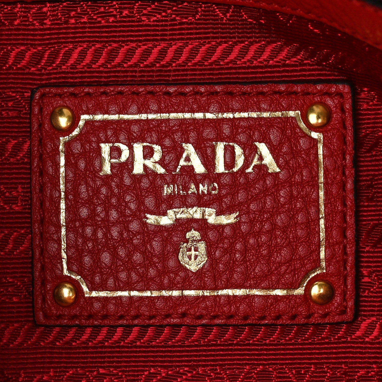 Prada Vitello Daino Shoulder Bag Rosso 6 of 8