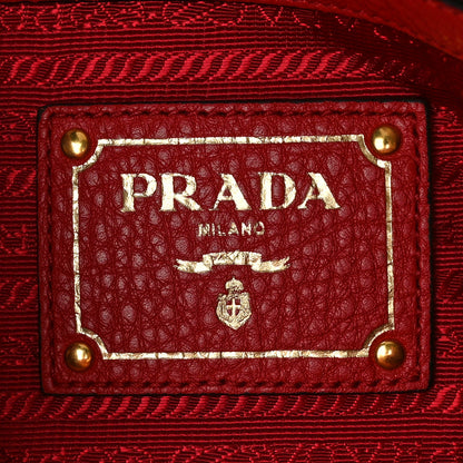 Prada Vitello Daino Shoulder Bag Rosso 6 of 8