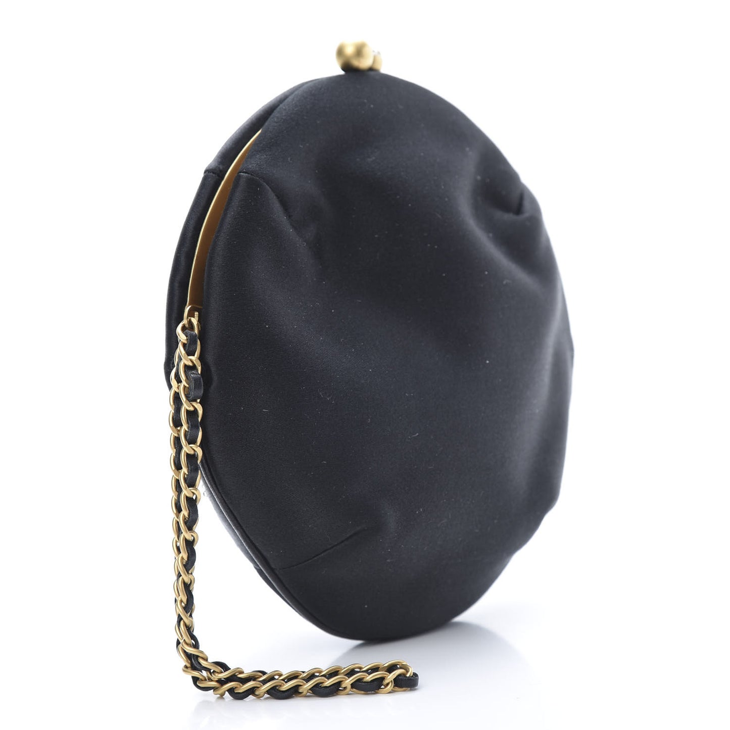 Satin Crystal Evening Wristlet Clutch Black
