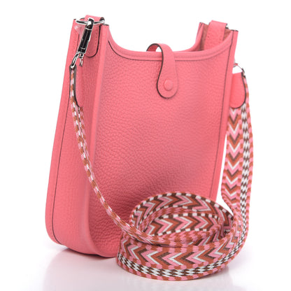 Hermes Taurillon Clemence Allegro Evelyne TPM Rose Azalee Rose Confetti 3 of 10