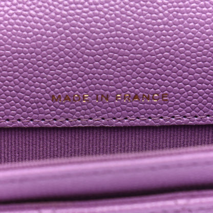 Chanel Caviar Quilted Flap Card Holder Wallet Purple 7 of 9