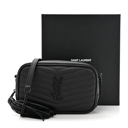 Saint Laurent Grain De Poudre Matelasse Monochrome Monogram Mini Lou Camera Bag Black 11 of 11