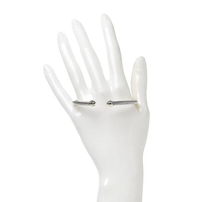 David Yurman Sterling Silver 18K Yellow Gold 4mm Cable Classics Bracelet 2 of 5