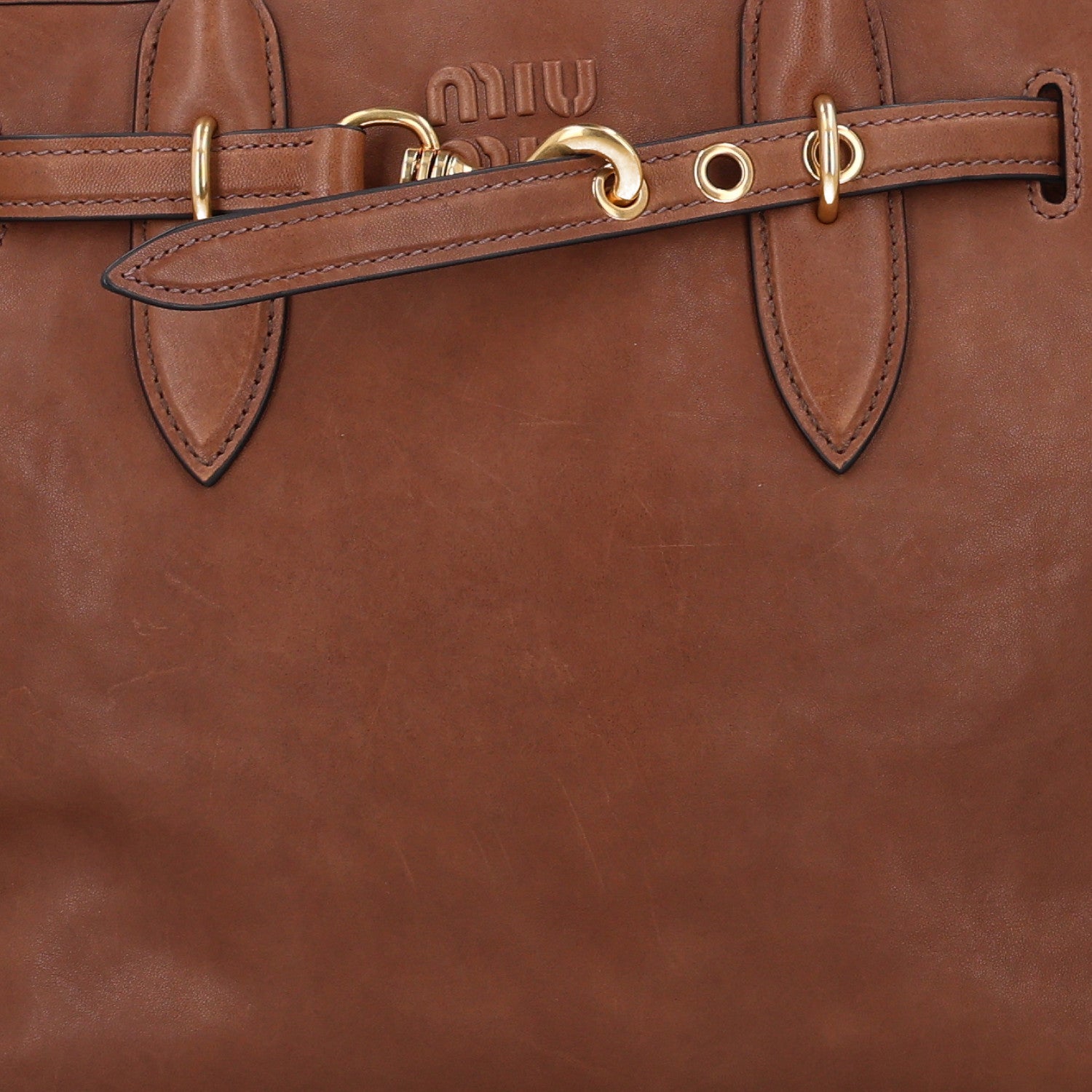 Miu Miu Nappa Medium Aventure Bag Rovere 7 of 9