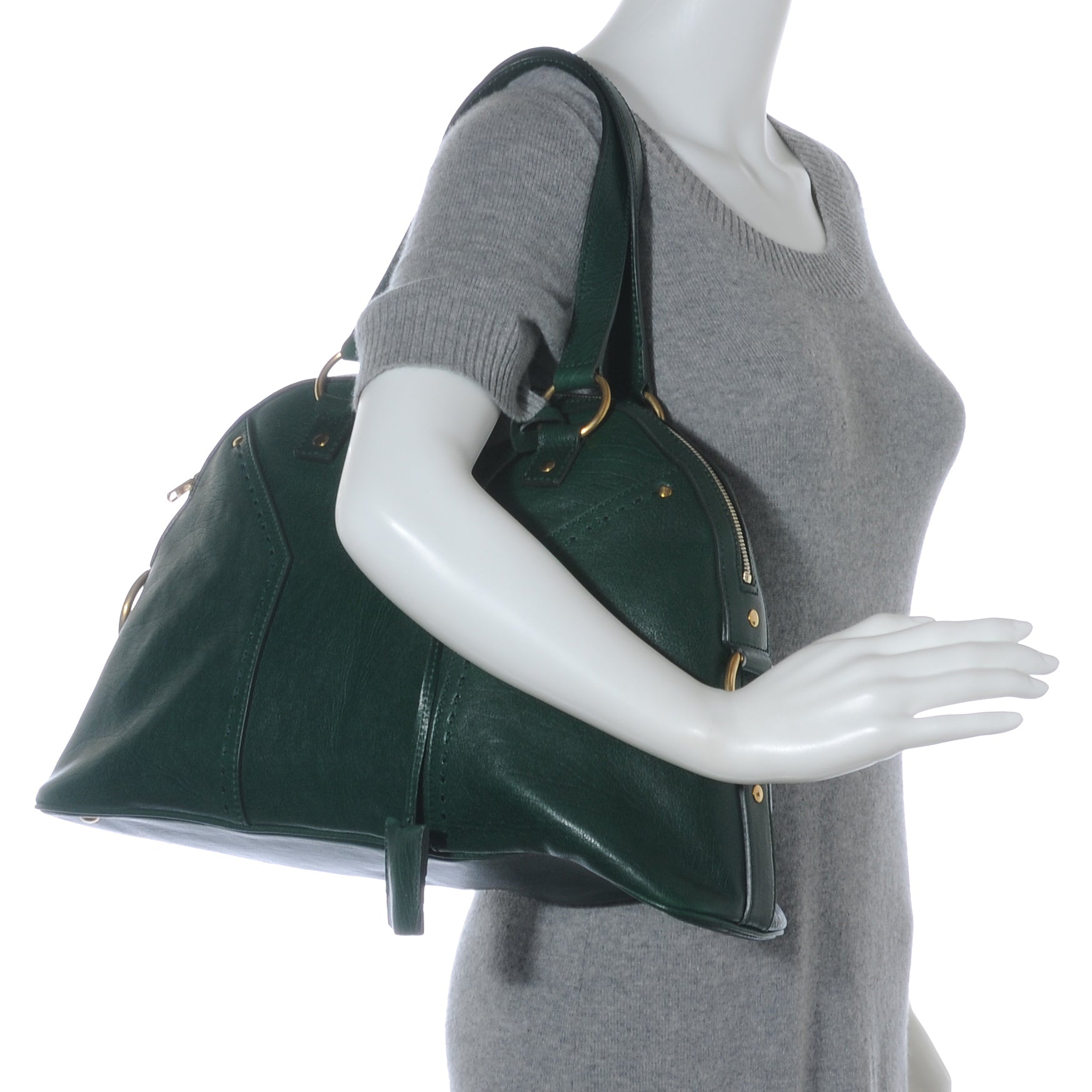 Saint Laurent Leather Large Muse Dark Leaf 2 of 7