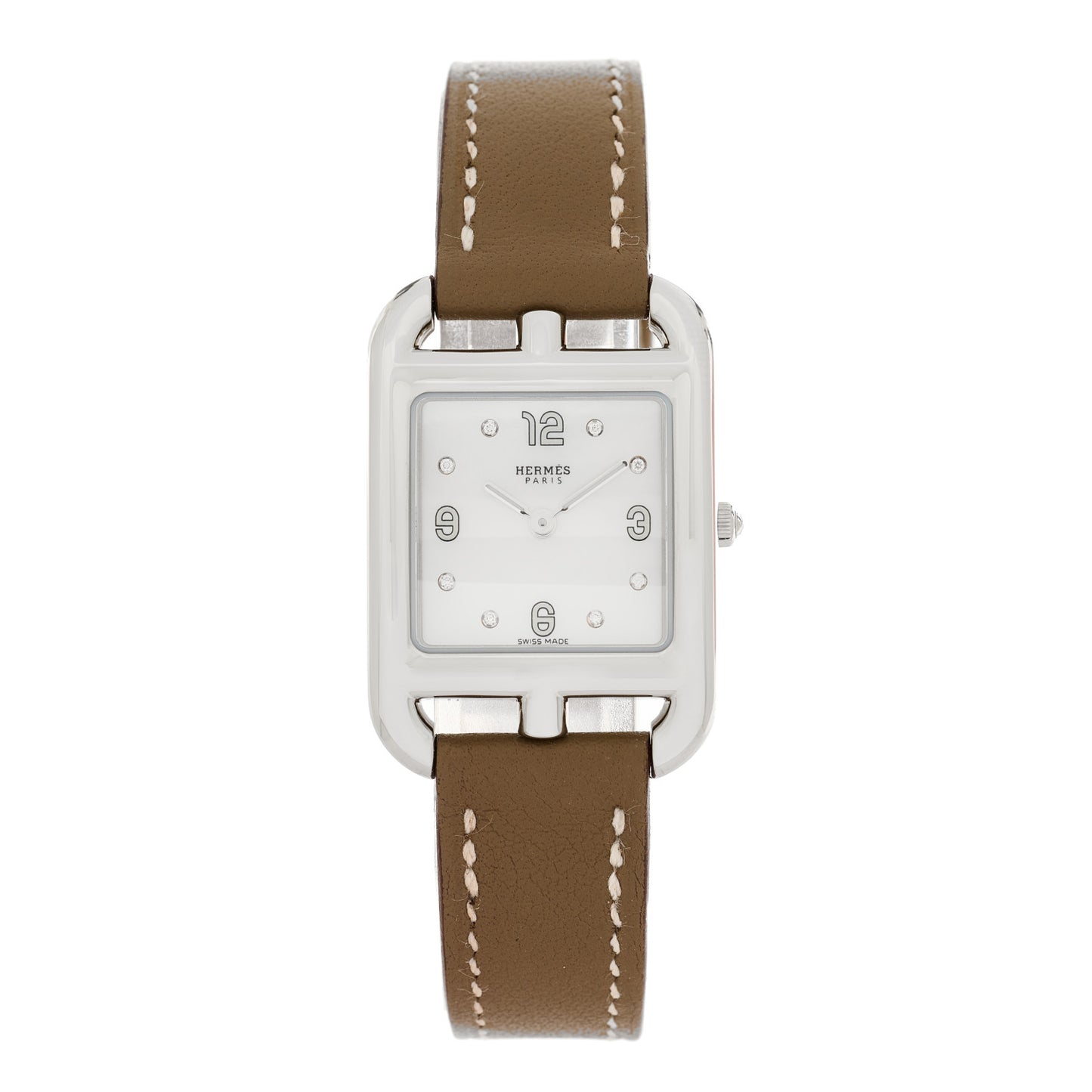 Stainless Steel Swift Diamond Mother of Pearl 23mm Cape Cod Quartz Watch Etoupe