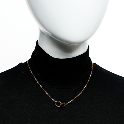 Cartier 18K Pink Gold Diamond Interlocking LOVE Necklace 2 of 8