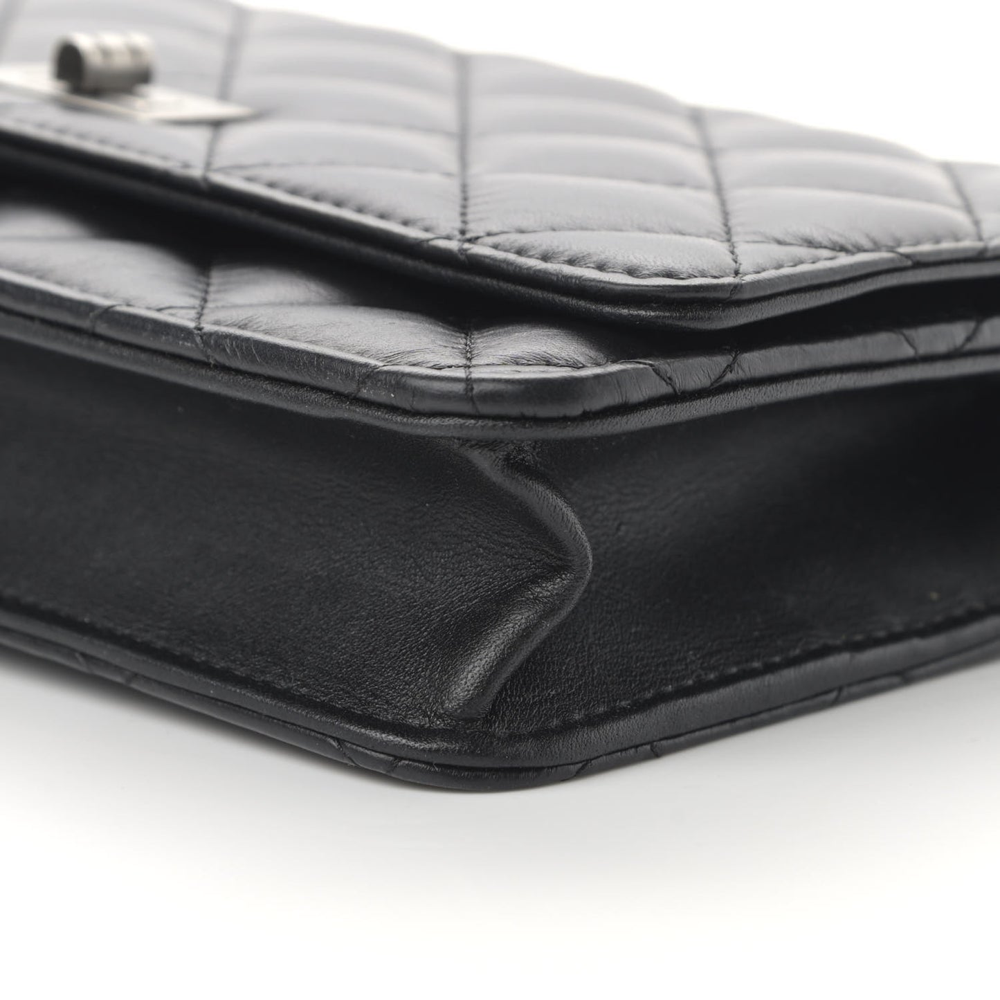 Aged Calfskin Quilted Reissue Wallet On Chain WOC Black
