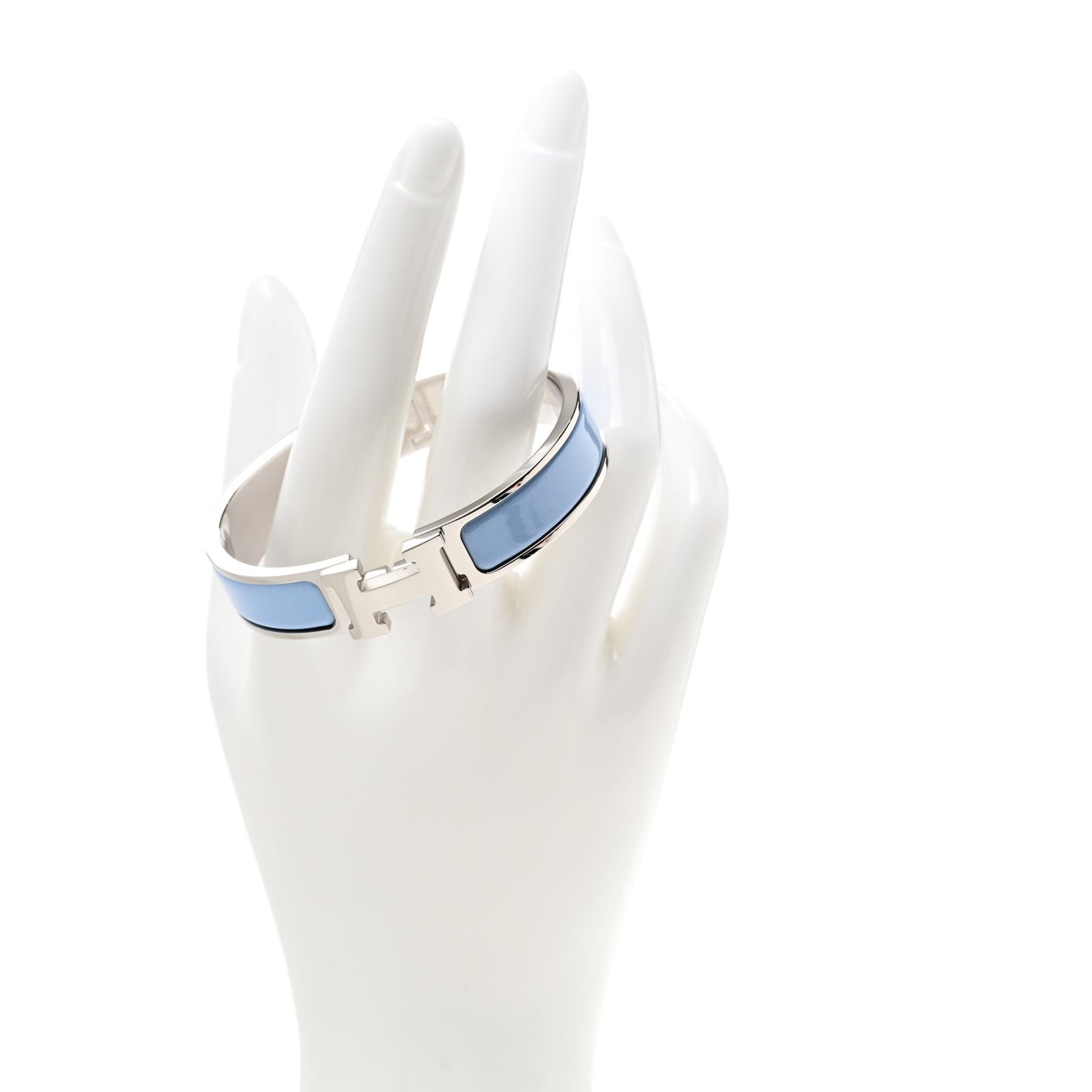 Enamel Narrow Clic Clac H Bracelet PM Bleu Chemise