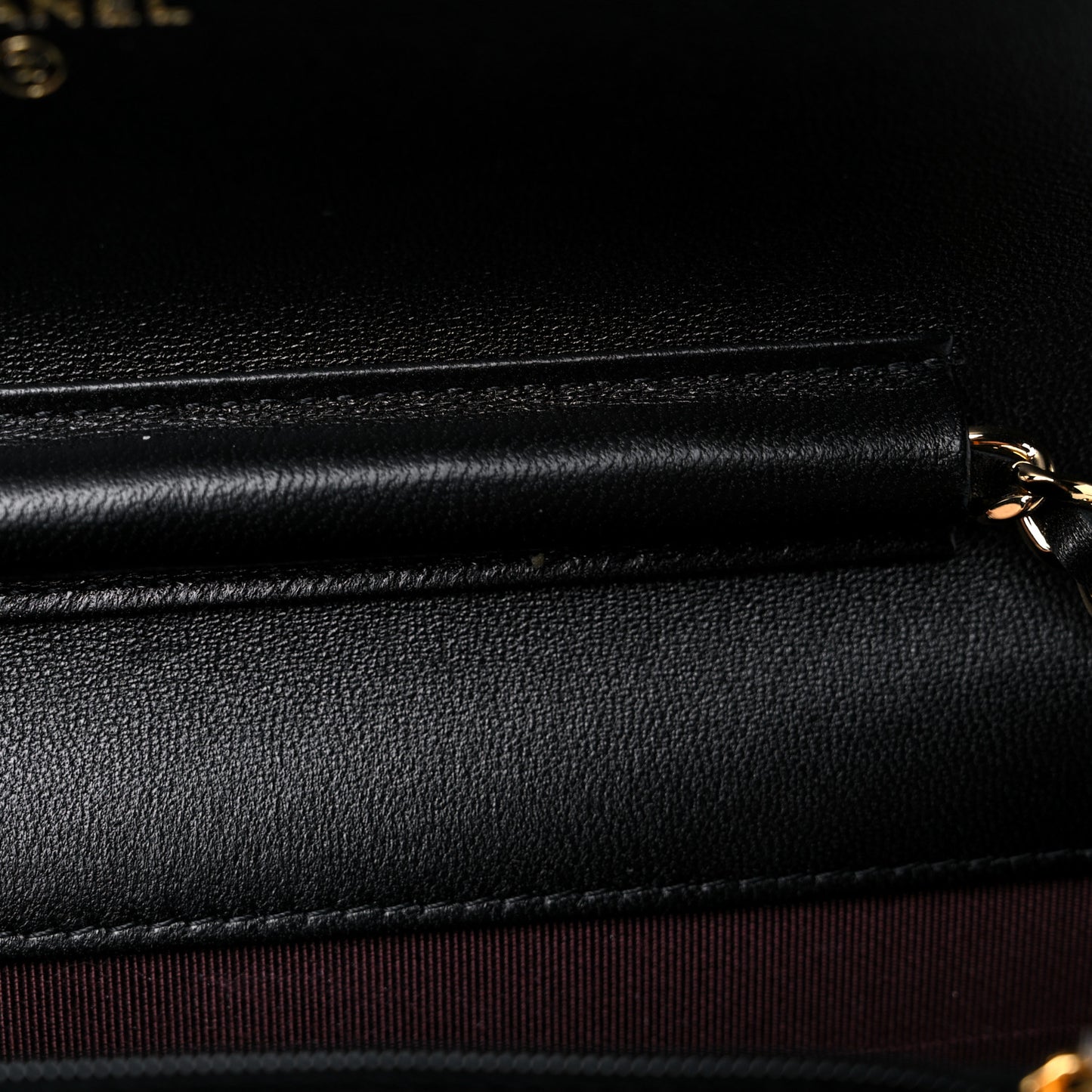 Lambskin Quilted Wallet On Chain WOC Black