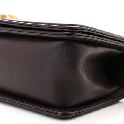 Chanel Calfskin Quilted Medium Boy Flap Dark Brown 10 of 11